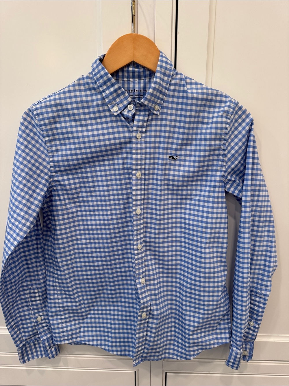 Vineyard Vines Blue & White Gingham Button-Down Shirt - Kids